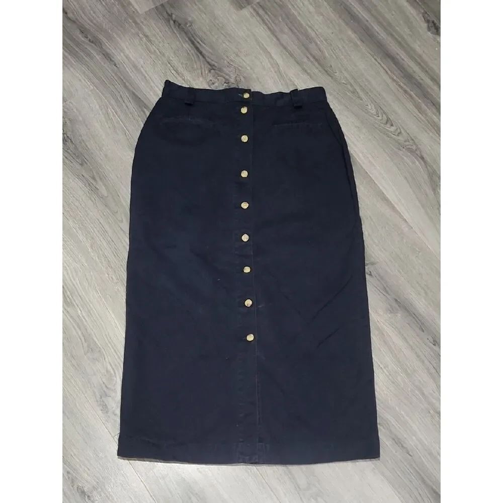 Vintage Tommy Hilfiger Navy Chino Pencil Long Maxi Shirt